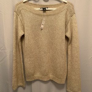 White House black market NWT bell sleeve cream sweater